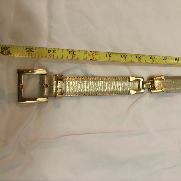 Cache Gold Leather Belt, Mock Alligator. Sz M - Picture 2 of 4